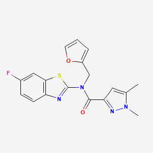 N-(6-fluorobenzo[d]thiazol-2-yl)-N-(furan-2-ylmethyl)-1,5-dimethyl-1H-pyrazole-3-carboxamide