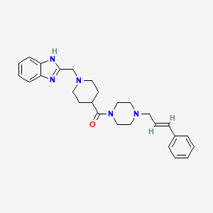 (E)-(1-((1H-benzo[d]imidazol-2-yl)methyl)piperidin-4-yl)(4-cinnamylpiperazin-1-yl)methanone