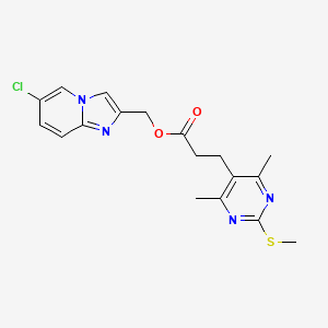 {6-Chloroimidazo[1,2-a]pyridin-2-yl}methyl 3-[4,6-dimethyl-2-(methylsulfanyl)pyrimidin-5-yl]propanoate
