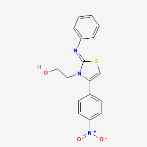 (Z)-2-(4-(4-nitrophenyl)-2-(phenylimino)thiazol-3(2H)-yl)ethanol