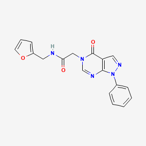 molecular formula C18H15N5O3 B2741713 N-[(furan-2-yl)methyl]-2-{4-oxo-1-phenyl-1H,4H,5H-pyrazolo[3,4-d]pyrimidin-5-yl}acetamide CAS No. 852440-28-9