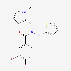 3,4-difluoro-N-((1-methyl-1H-pyrrol-2-yl)methyl)-N-(thiophen-2-ylmethyl)benzamide