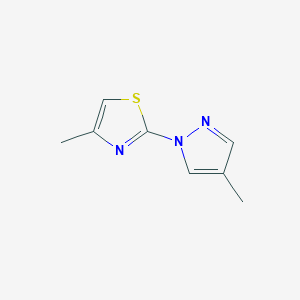 molecular formula C8H9N3S B2741743 4-Methyl-2-(4-methylpyrazol-1-yl)-1,3-thiazole CAS No. 2320517-82-4