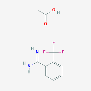 2-(Trifluoromethyl)benzene-1-carboximidamide, acetic acid