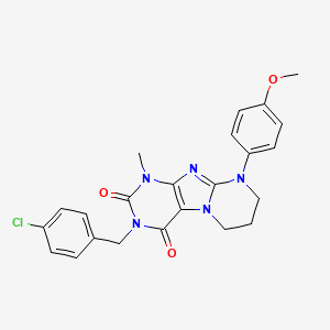 3-[(4-chlorophenyl)methyl]-9-(4-methoxyphenyl)-1-methyl-7,8-dihydro-6H-purino[7,8-a]pyrimidine-2,4-dione