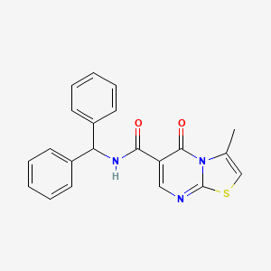molecular formula C21H17N3O2S B2741755 N-benzhydryl-3-methyl-5-oxo-5H-thiazolo[3,2-a]pyrimidine-6-carboxamide CAS No. 851944-76-8