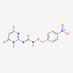 (E)-N'-(1,4-dimethyl-6-oxo-1,6-dihydropyrimidin-2-yl)-N-[(4-nitrophenyl)methoxy]methanimidamide