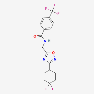 molecular formula C17H16F5N3O2 B2741757 N-((3-(4,4-difluorocyclohexyl)-1,2,4-oxadiazol-5-yl)methyl)-4-(trifluoromethyl)benzamide CAS No. 2034517-70-7