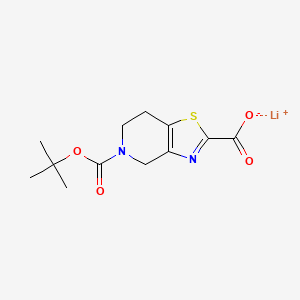 molecular formula C12H15LiN2O4S B2741758 lithium(1+) ion 5-[(tert-butoxy)carbonyl]-4H,5H,6H,7H-[1,3]thiazolo[4,5-c]pyridine-2-carboxylate CAS No. 2137804-12-5