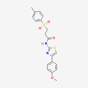 molecular formula C20H20N2O4S2 B2741762 N-(4-(4-methoxyphenyl)thiazol-2-yl)-3-tosylpropanamide CAS No. 852707-01-8