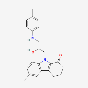 B2741766 9-(2-hydroxy-3-(p-tolylamino)propyl)-6-methyl-2,3,4,9-tetrahydro-1H-carbazol-1-one CAS No. 864939-70-8