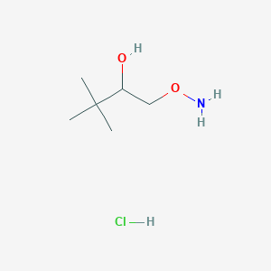 molecular formula C6H16ClNO2 B2741771 1-Aminooxy-3,3-dimethylbutan-2-ol;hydrochloride CAS No. 2408973-08-8
