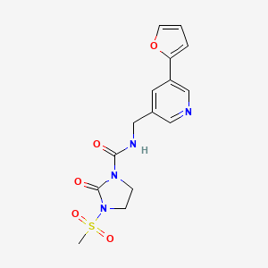 molecular formula C15H16N4O5S B2741856 N-((5-(furan-2-yl)pyridin-3-yl)methyl)-3-(methylsulfonyl)-2-oxoimidazolidine-1-carboxamide CAS No. 2034519-70-3