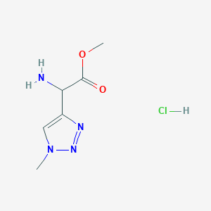 molecular formula C6H11ClN4O2 B2741860 methyl 2-amino-2-(1-methyl-1H-1,2,3-triazol-4-yl)acetate hydrochloride CAS No. 2309444-58-2