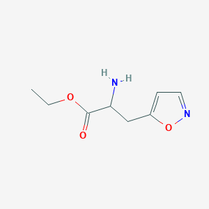 molecular formula C8H12N2O3 B2741862 Ethyl 2-amino-3-(1,2-oxazol-5-yl)propanoate CAS No. 2112292-12-1