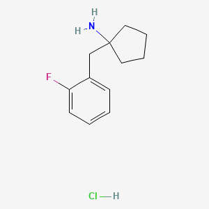 molecular formula C12H17ClFN B2741863 1-[(2-Fluorophenyl)methyl]cyclopentan-1-amine;hydrochloride CAS No. 2305251-71-0