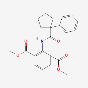 molecular formula C22H23NO5 B2741870 Methyl 3-(methoxycarbonyl)-2-((phenylcyclopentyl)carbonylamino)benzoate CAS No. 1024151-75-4