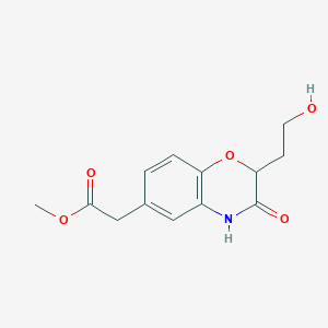 molecular formula C13H15NO5 B2741872 methyl 2-[2-(2-hydroxyethyl)-3-oxo-3,4-dihydro-2H-1,4-benzoxazin-6-yl]acetate CAS No. 866134-59-0