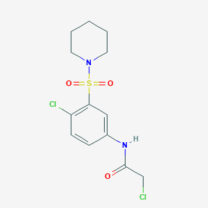 molecular formula C13H16Cl2N2O3S B2741900 2-chloro-N-[4-chloro-3-(piperidine-1-sulfonyl)phenyl]acetamide CAS No. 923756-39-2