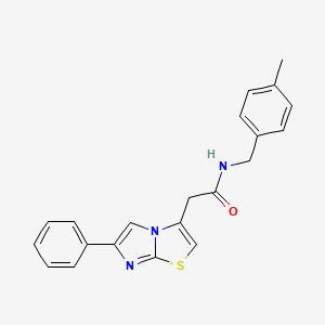molecular formula C21H19N3OS B2741903 N-[(4-methylphenyl)methyl]-2-{6-phenylimidazo[2,1-b][1,3]thiazol-3-yl}acetamide CAS No. 897459-73-3