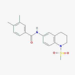 molecular formula C19H22N2O3S B2741944 N-(1-methanesulfonyl-1,2,3,4-tetrahydroquinolin-6-yl)-3,4-dimethylbenzamide CAS No. 941929-80-2