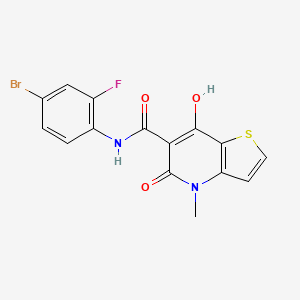 molecular formula C15H10BrFN2O3S B2742022 N-(4-bromo-2-fluorophenyl)-7-hydroxy-4-methyl-5-oxo-4H,5H-thieno[3,2-b]pyridine-6-carboxamide CAS No. 1251687-62-3