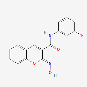 (2Z)-N-(3-fluorophenyl)-2-(hydroxyimino)-2H-chromene-3-carboxamide