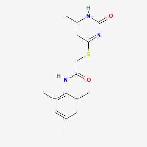 molecular formula C16H19N3O2S B2742046 N-mesityl-2-((6-methyl-2-oxo-1,2-dihydropyrimidin-4-yl)thio)acetamide CAS No. 905690-80-4
