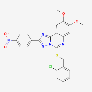 5-[(2-Chlorobenzyl)thio]-8,9-dimethoxy-2-(4-nitrophenyl)[1,2,4]triazolo[1,5-c]quinazoline