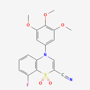 8-fluoro-4-(3,4,5-trimethoxyphenyl)-4H-1,4-benzothiazine-2-carbonitrile 1,1-dioxide