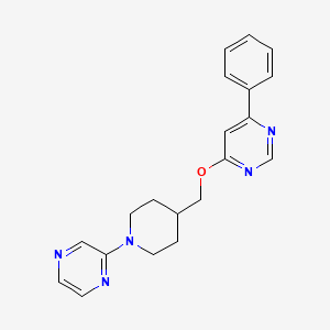 B2742062 4-Phenyl-6-[(1-pyrazin-2-ylpiperidin-4-yl)methoxy]pyrimidine CAS No. 2379993-37-8