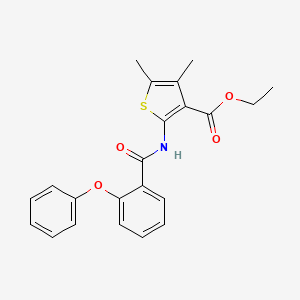 molecular formula C22H21NO4S B2742064 Ethyl 4,5-dimethyl-2-(2-phenoxybenzamido)thiophene-3-carboxylate CAS No. 392290-24-3
