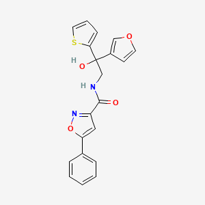 molecular formula C20H16N2O4S B2742070 N-[2-(furan-3-yl)-2-hydroxy-2-(thiophen-2-yl)ethyl]-5-phenyl-1,2-oxazole-3-carboxamide CAS No. 2097933-08-7