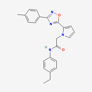 molecular formula C23H22N4O2 B2742078 N-(4-ethylphenyl)-2-{2-[3-(4-methylphenyl)-1,2,4-oxadiazol-5-yl]-1H-pyrrol-1-yl}acetamide CAS No. 1260921-48-9