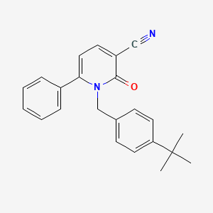 molecular formula C23H22N2O B2742081 1-[4-(Tert-butyl)benzyl]-2-oxo-6-phenyl-1,2-dihydro-3-pyridinecarbonitrile CAS No. 339109-06-7