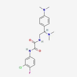 molecular formula C20H24ClFN4O2 B2742082 N-(3-chloro-4-fluorophenyl)-N'-[2-(dimethylamino)-2-[4-(dimethylamino)phenyl]ethyl]ethanediamide CAS No. 900005-58-5