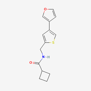 B2742124 N-[[4-(Furan-3-yl)thiophen-2-yl]methyl]cyclobutanecarboxamide CAS No. 2379997-09-6