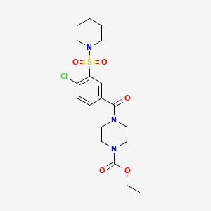 Ethyl 4-{[4-chloro-3-(piperidylsulfonyl)phenyl]carbonyl}piperazinecarboxylate