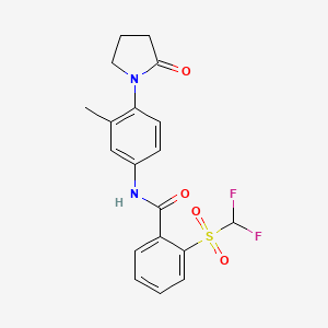 2-((difluoromethyl)sulfonyl)-N-(3-methyl-4-(2-oxopyrrolidin-1-yl)phenyl)benzamide