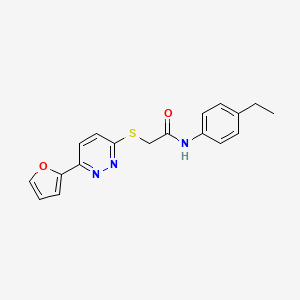 molecular formula C18H17N3O2S B2742133 N-(4-ethylphenyl)-2-[6-(furan-2-yl)pyridazin-3-yl]sulfanylacetamide CAS No. 872723-42-7