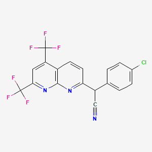 2-[5,7-Bis(trifluoromethyl)[1,8]naphthyridin-2-yl]-2-(4-chlorophenyl)acetonitrile