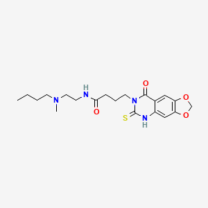 molecular formula C20H28N4O4S B2742135 N-{2-[butyl(methyl)amino]ethyl}-4-{8-oxo-6-sulfanylidene-2H,5H,6H,7H,8H-[1,3]dioxolo[4,5-g]quinazolin-7-yl}butanamide CAS No. 688054-26-4