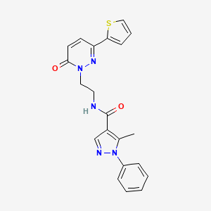 5-methyl-N-(2-(6-oxo-3-(thiophen-2-yl)pyridazin-1(6H)-yl)ethyl)-1-phenyl-1H-pyrazole-4-carboxamide