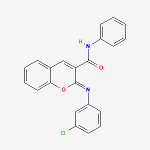 (2Z)-2-[(3-chlorophenyl)imino]-N-phenyl-2H-chromene-3-carboxamide