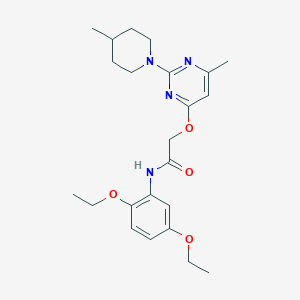 molecular formula C23H32N4O4 B2742177 N-(2,5-diethoxyphenyl)-2-{[6-methyl-2-(4-methylpiperidin-1-yl)pyrimidin-4-yl]oxy}acetamide CAS No. 1226449-24-6