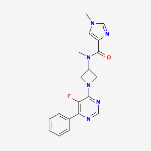 molecular formula C19H19FN6O B2742184 N-[1-(5-fluoro-6-phenylpyrimidin-4-yl)azetidin-3-yl]-N,1-dimethyl-1H-imidazole-4-carboxamide CAS No. 2380079-48-9