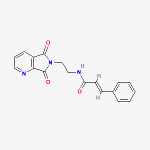 molecular formula C18H15N3O3 B2742195 N-(2-(5,7-dioxo-5H-pyrrolo[3,4-b]pyridin-6(7H)-yl)ethyl)cinnamamide CAS No. 2035022-63-8