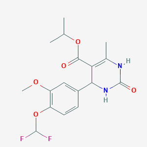molecular formula C17H20F2N2O5 B2742197 Propan-2-yl 4-[4-(difluoromethoxy)-3-methoxyphenyl]-6-methyl-2-oxo-1,2,3,4-tetrahydropyrimidine-5-carboxylate CAS No. 312507-41-8