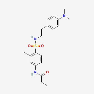 molecular formula C20H27N3O3S B2742250 N-(4-(N-(4-(dimethylamino)phenethyl)sulfamoyl)-3-methylphenyl)propionamide CAS No. 953998-53-3