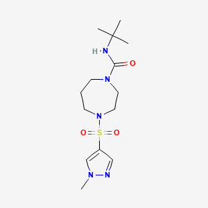 molecular formula C14H25N5O3S B2742269 N-(tert-butyl)-4-((1-methyl-1H-pyrazol-4-yl)sulfonyl)-1,4-diazepane-1-carboxamide CAS No. 2034402-50-9